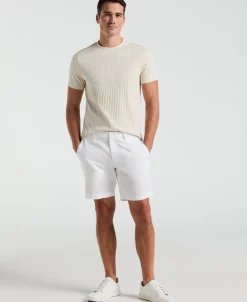 8" Flat Front Linen Cotton Short
