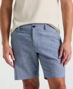 8" Flat Front Linen Cotton Short