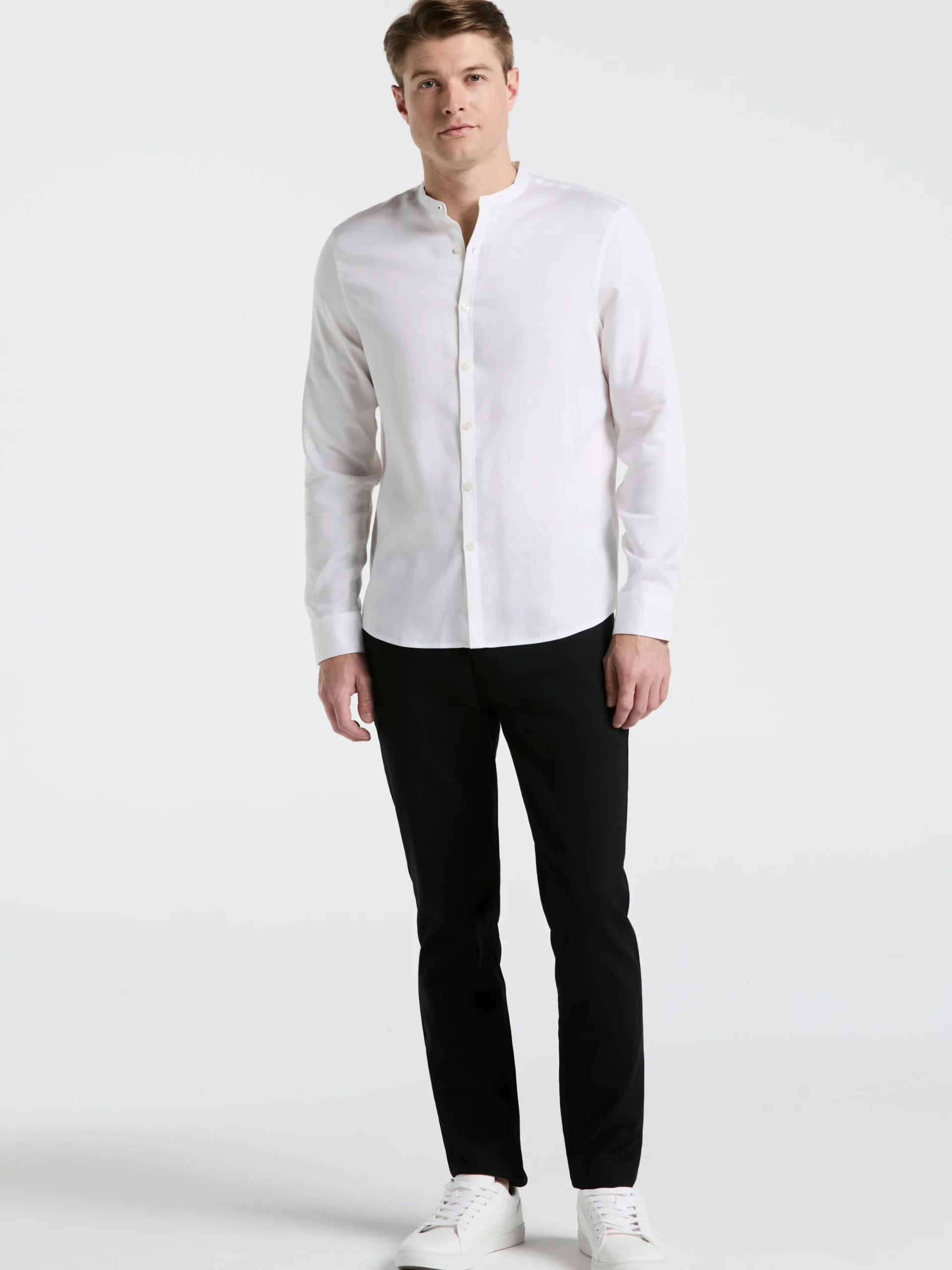 Banded Collar Shirt