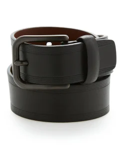 Casual Leather Belt with Embossed Pattern