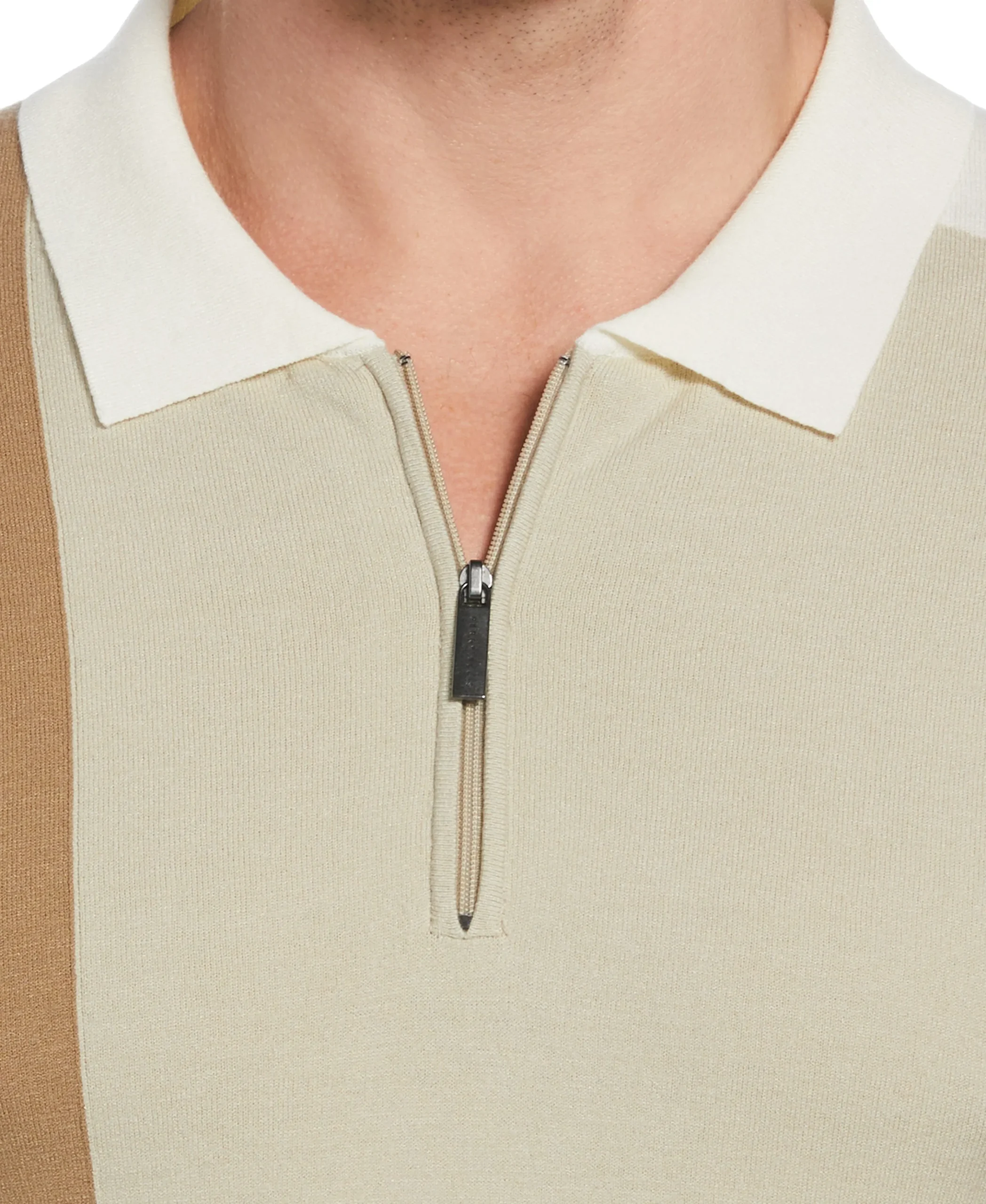CLEARANCE Big & Tall Tech Knit Color Block Zip Polo