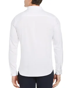 CLEARANCE Big & Tall Untucked Total Stretch Solid Shirt - White