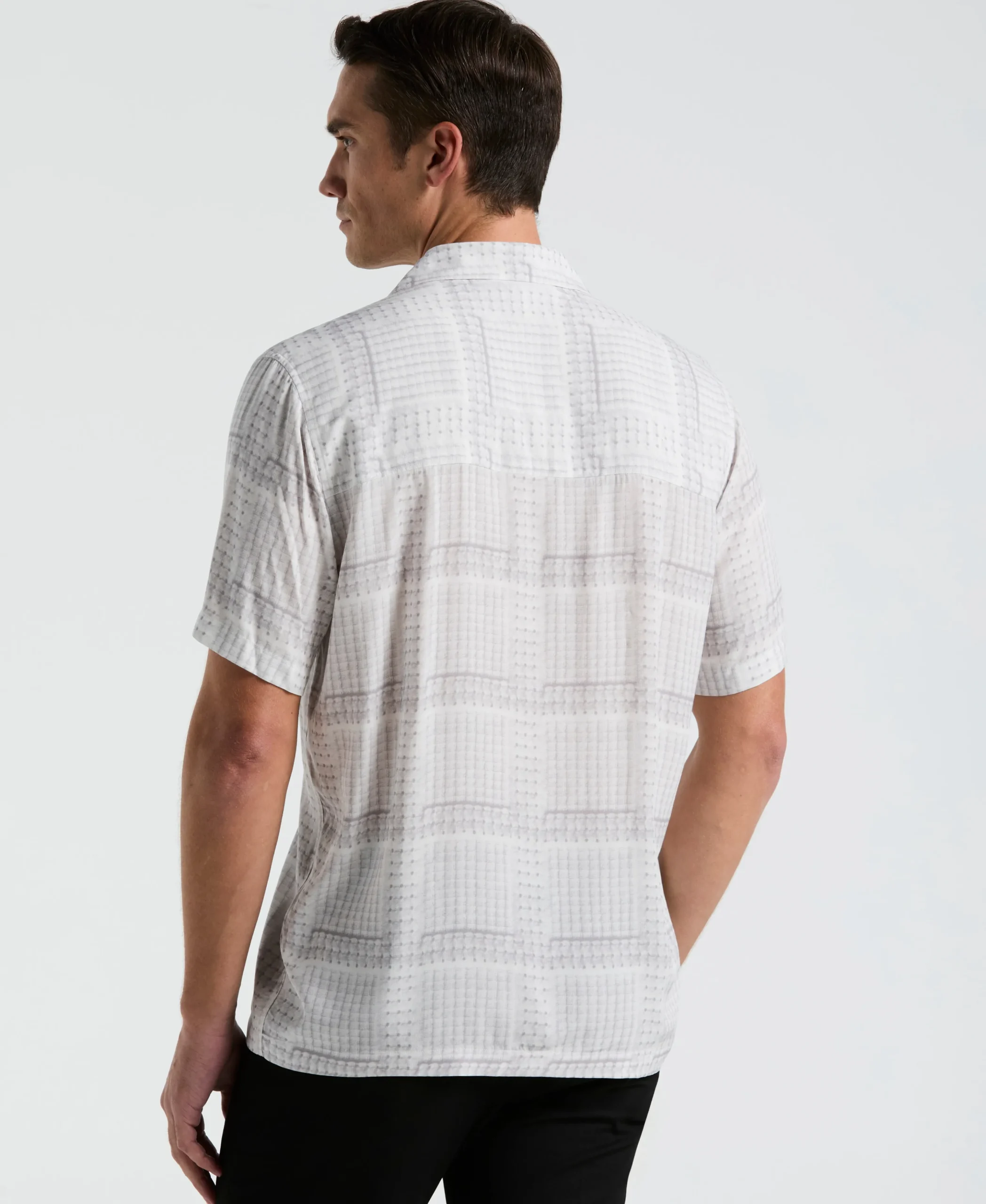 CLEARANCE EcoVero™ Camp Collar Textured Print Shirt