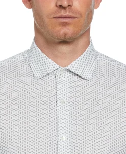 CLEARANCE Slim Fit Button-Down Mini Geo Pattern Dress Shirt