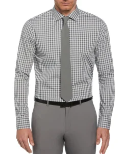 CLEARANCE Slim Fit Button-Down Haven Ombre Checkered Plaid Dress Shirt