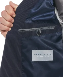 CLEARANCE Slim Fit Double Breasted Pinstripe Suit Jacket