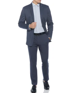 CLEARANCE Slim Fit Microgrid Knit Medium Navy Suit