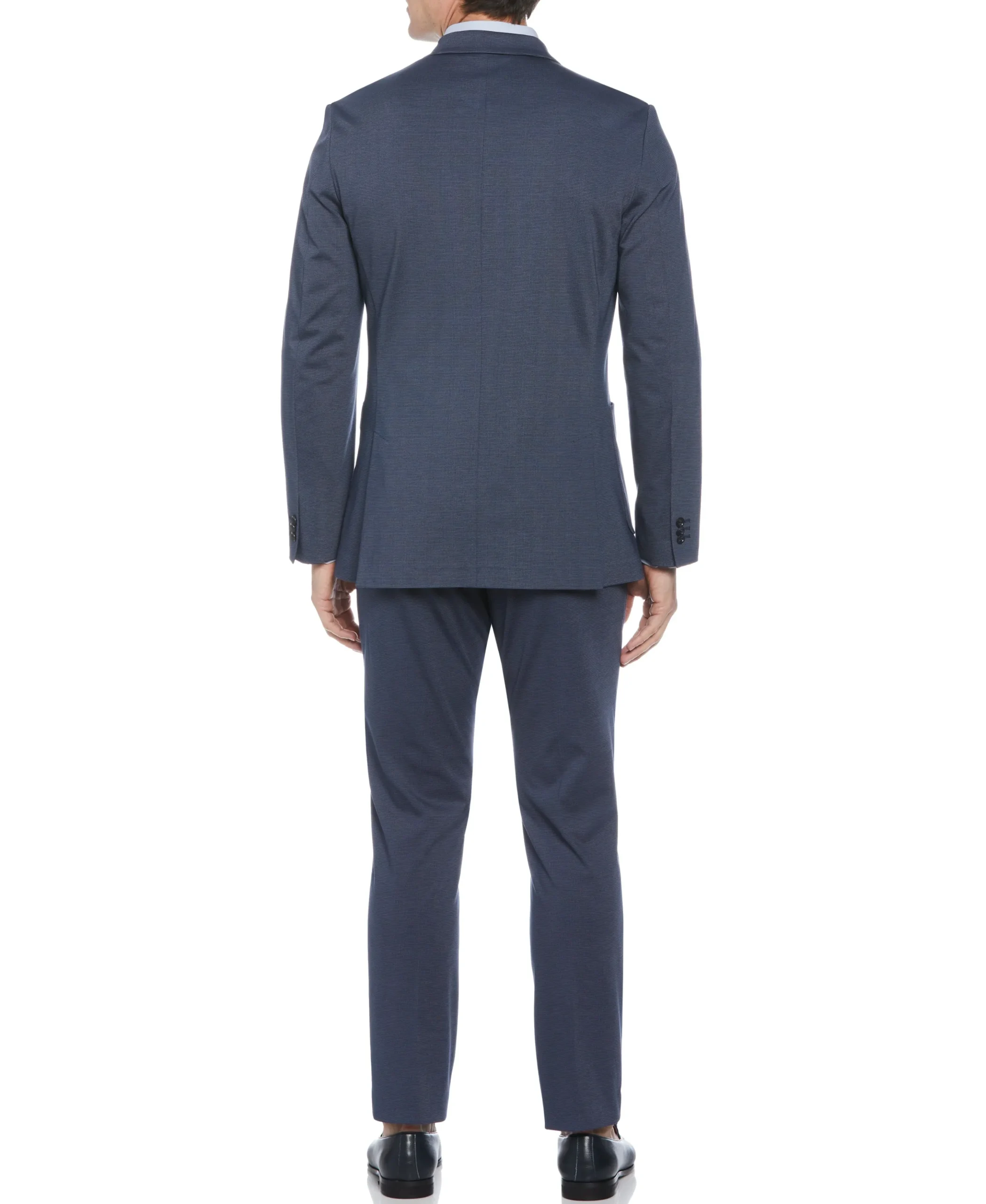 CLEARANCE Slim Fit Microgrid Knit Medium Navy Suit