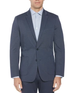 CLEARANCE Slim Fit Microgrid Knit Medium Navy Suit