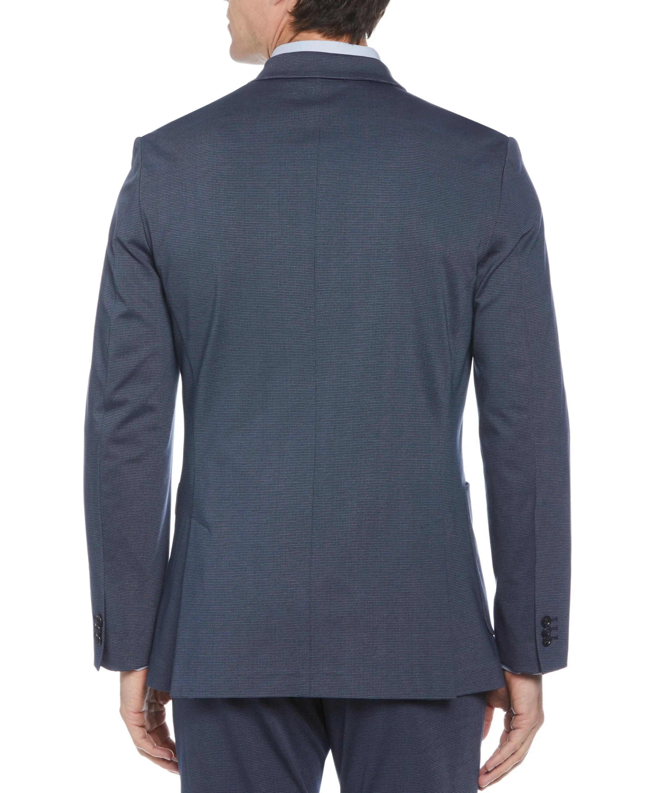 CLEARANCE Slim Fit Microgrid Knit Medium Navy Suit