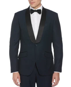 CLEARANCE Slim Fit Navy Textured Tuxedo
