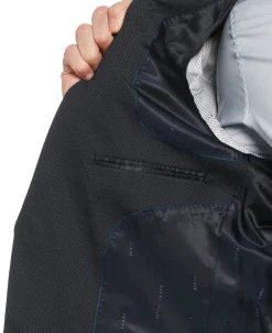 CLEARANCE Slim Fit Stretch Pindot Navy Knit Suit