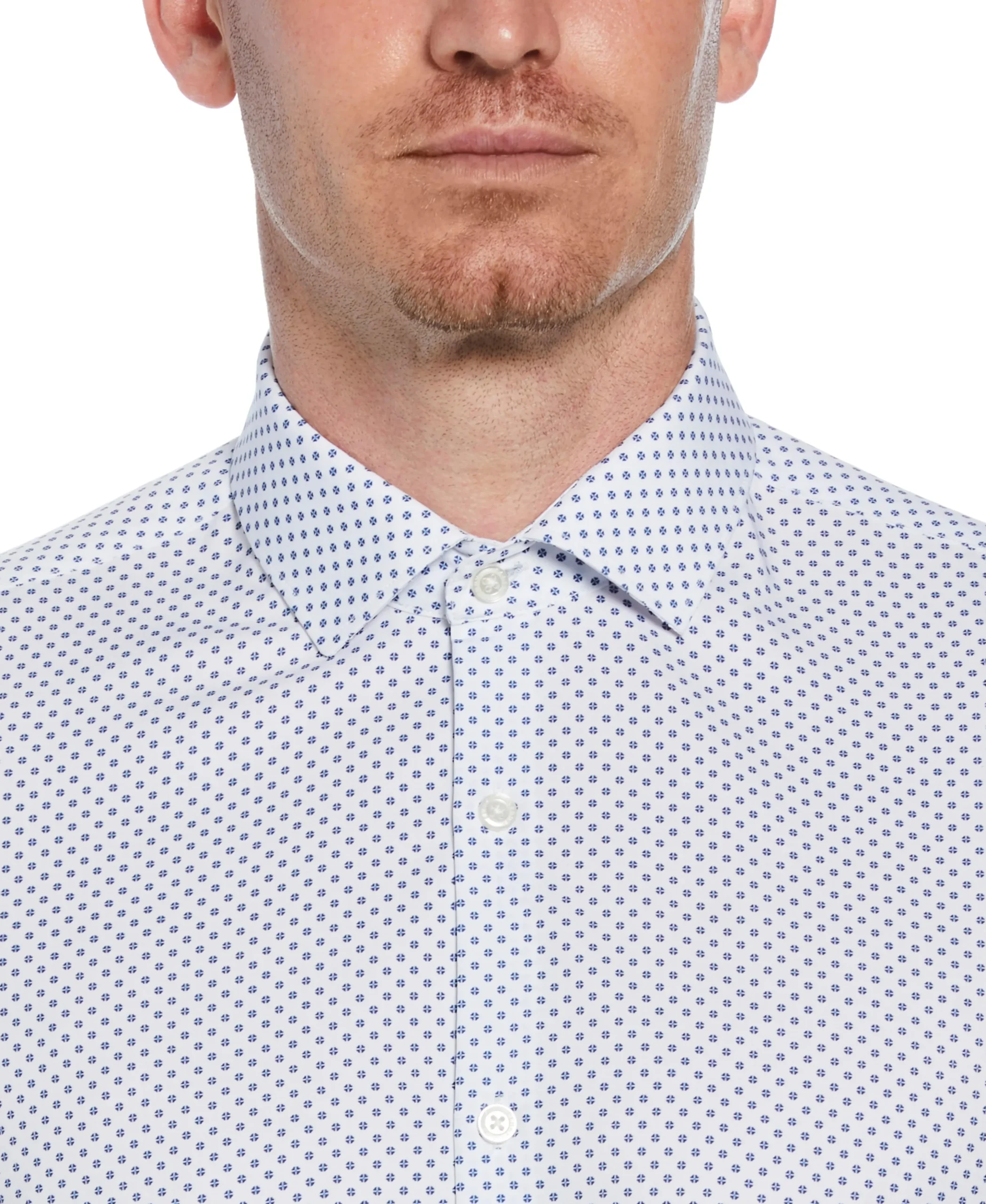 CLEARANCE Slim Fit Stretch Button-Down Circle Print Dress Shirt