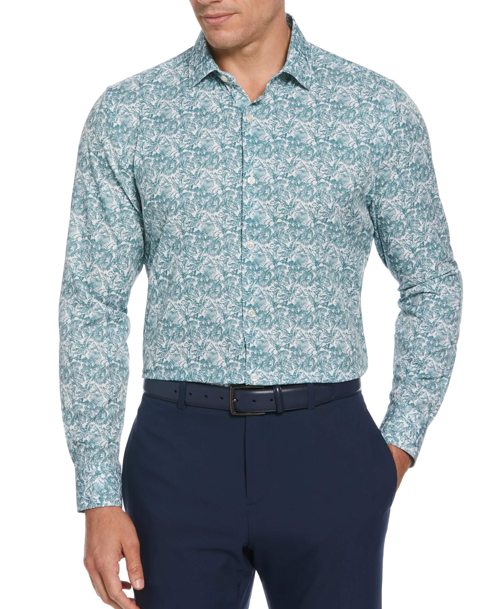 CLEARANCE Slim Fit Total Stretch Floral Print Shirt