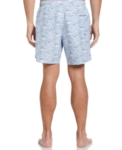CLEARANCE Striped Wave Swim Shorts