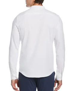 CLEARANCE Tall Untucked Total Stretch Slim Fit Banded Collar Shirt - White