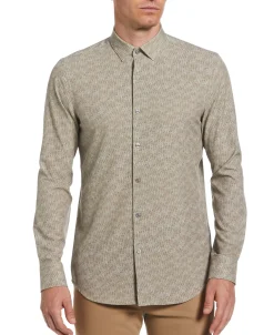 CLEARANCE Tua X Perry Ellis Collaboration Textured Wavy Print Shirt