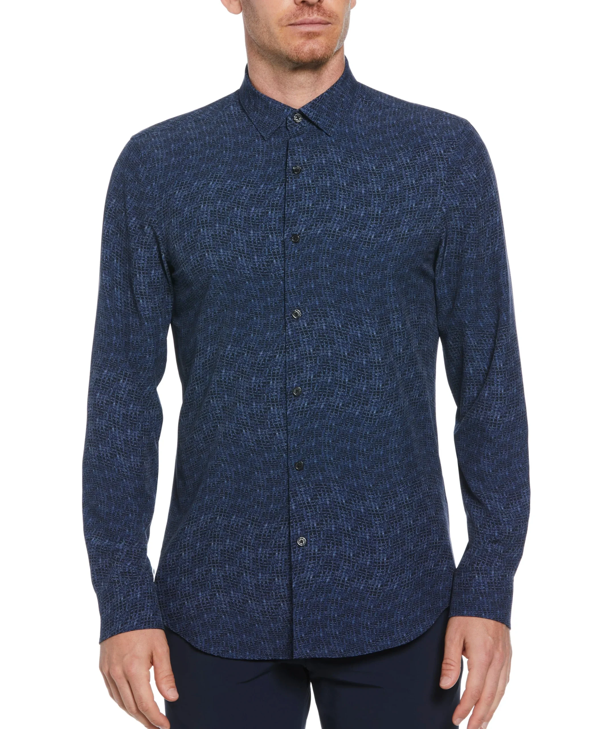 CLEARANCE Tua X Perry Ellis Collaboration Textured Wavy Print Shirt