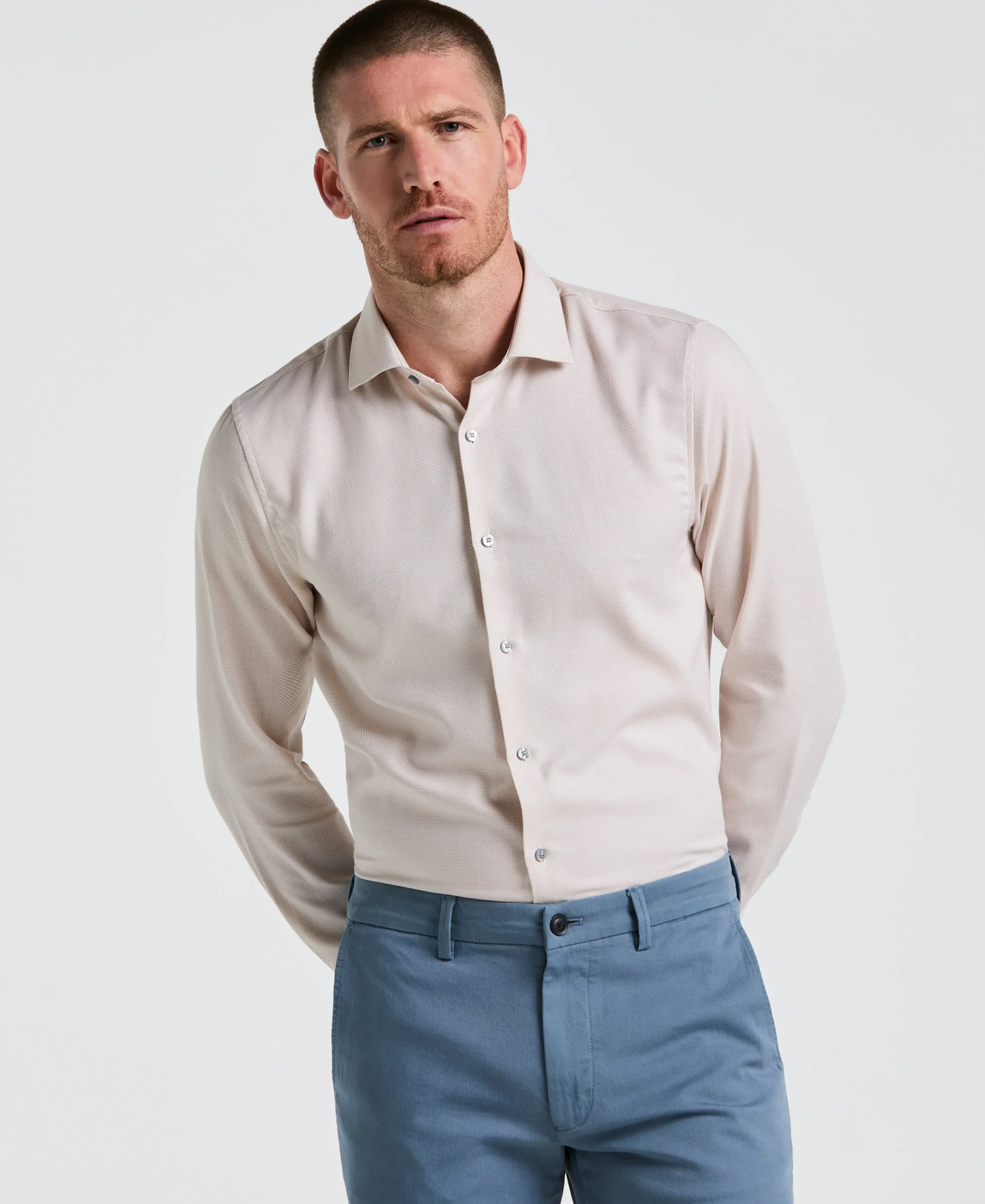Dobby King Micro Print Dress Shirt