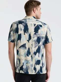 EcoVero™ Abstract Print Camp Collar Shirt