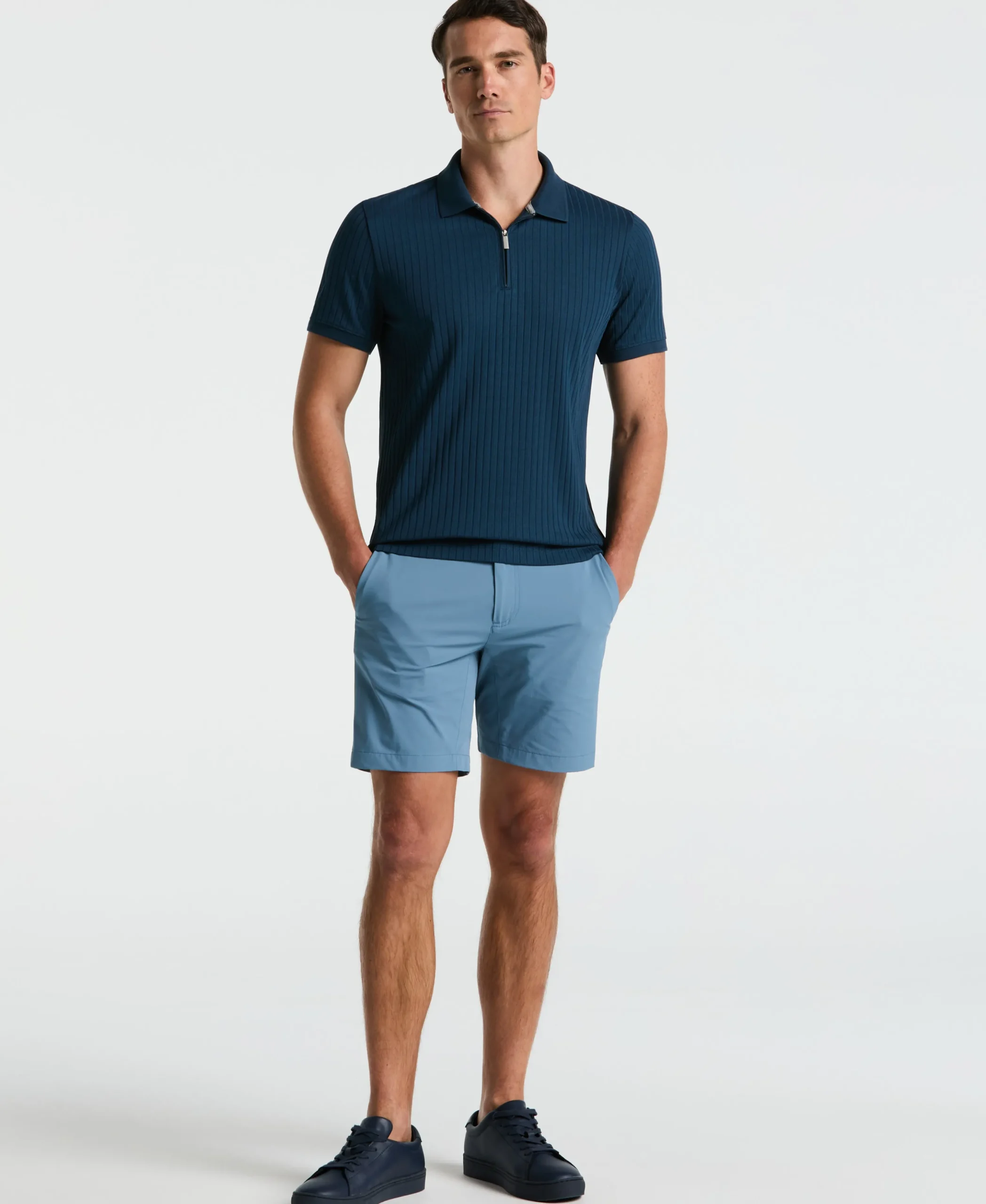 NEW! Ribbed Quarter Zip Polo