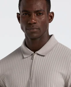 NEW! Ribbed Quarter Zip Polo