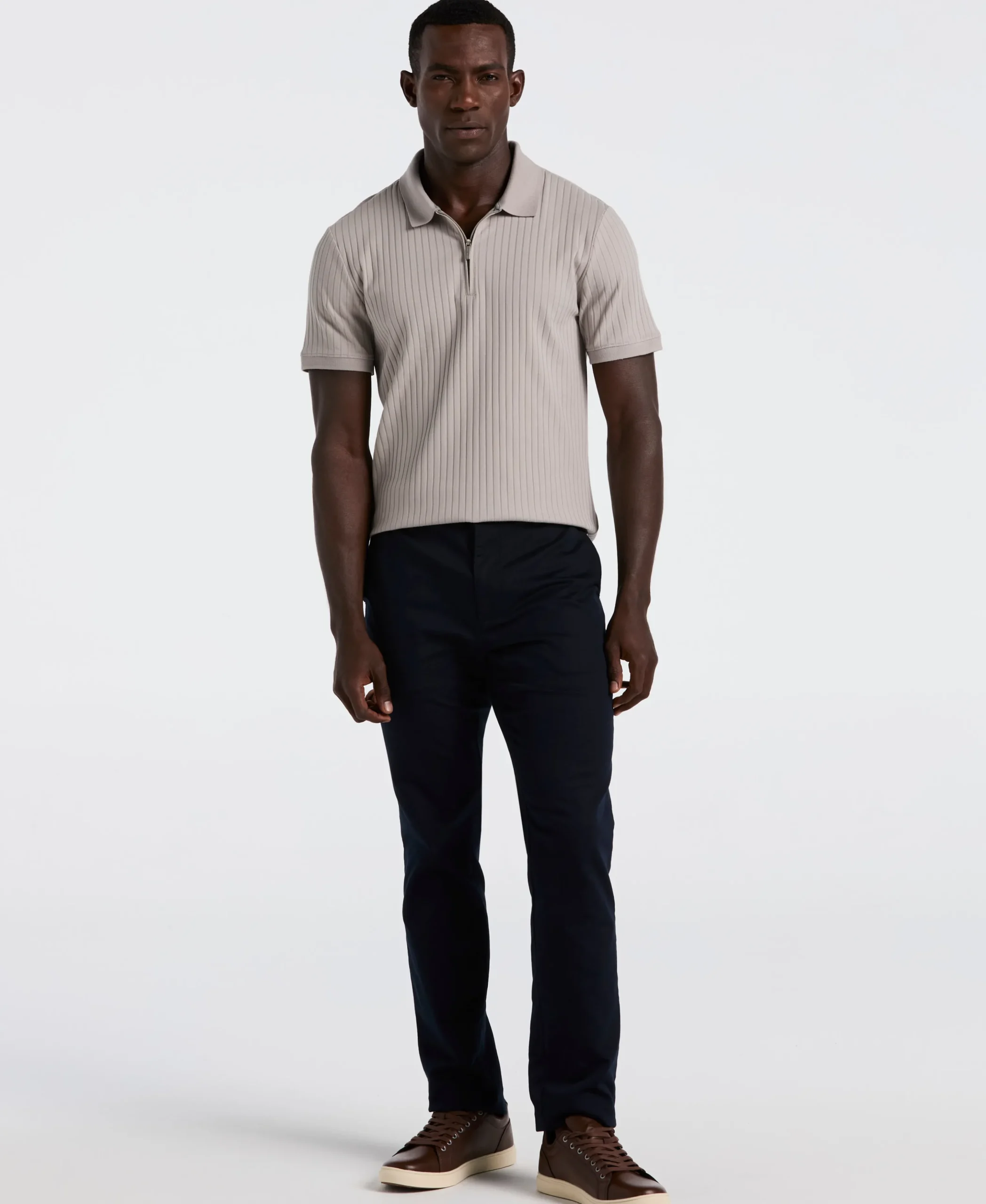 NEW! Ribbed Quarter Zip Polo