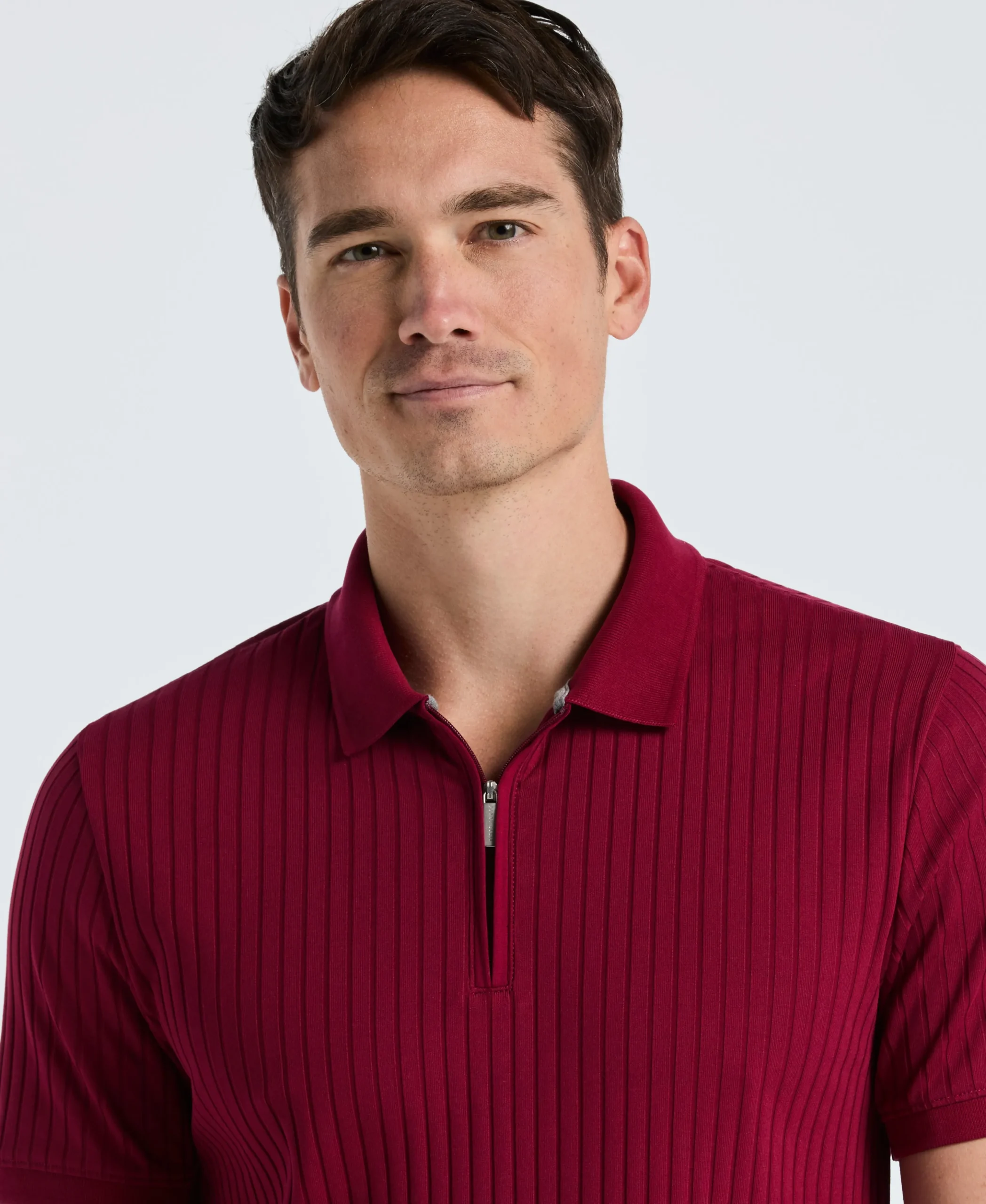 NEW! Ribbed Quarter Zip Polo