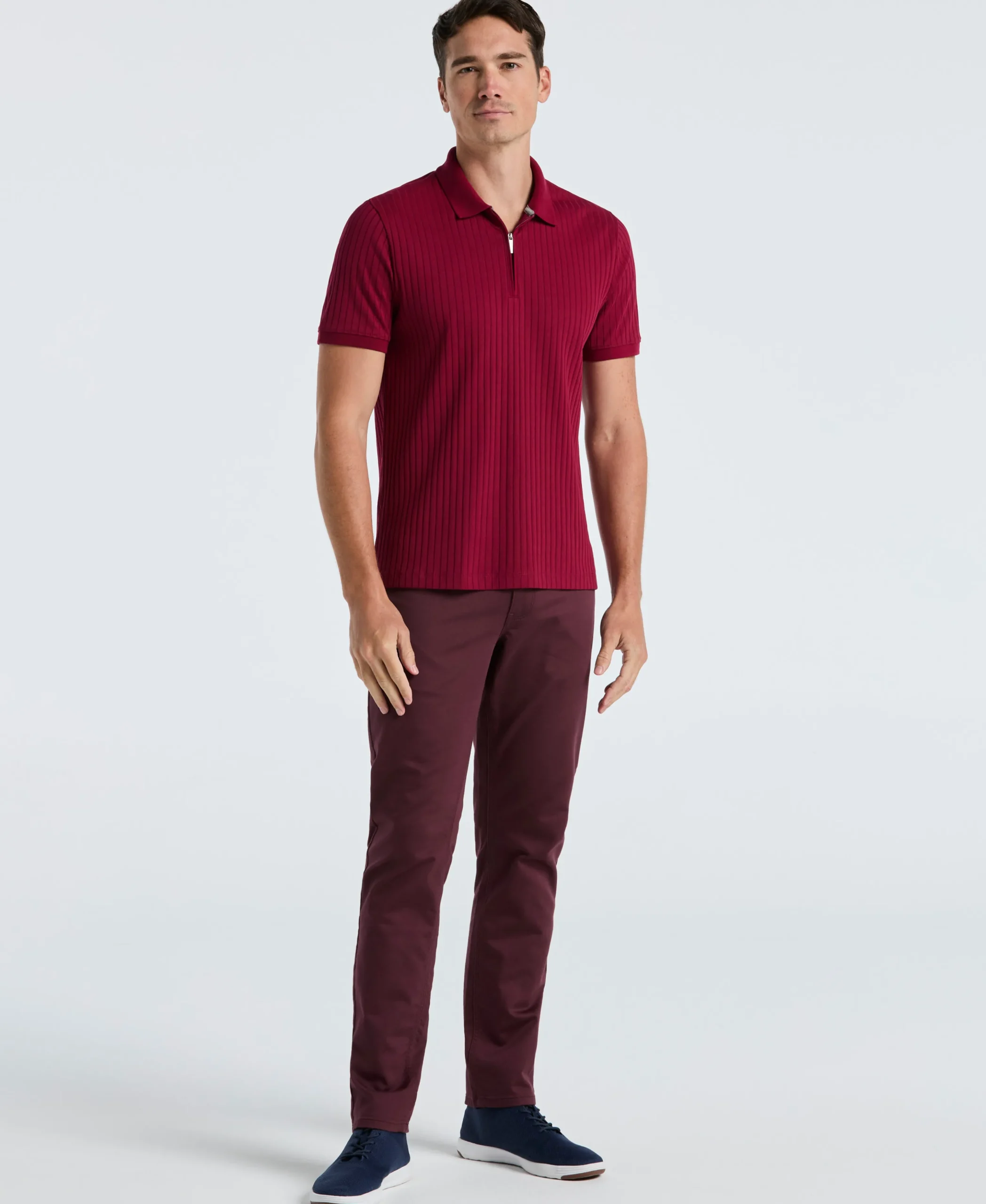 NEW! Ribbed Quarter Zip Polo