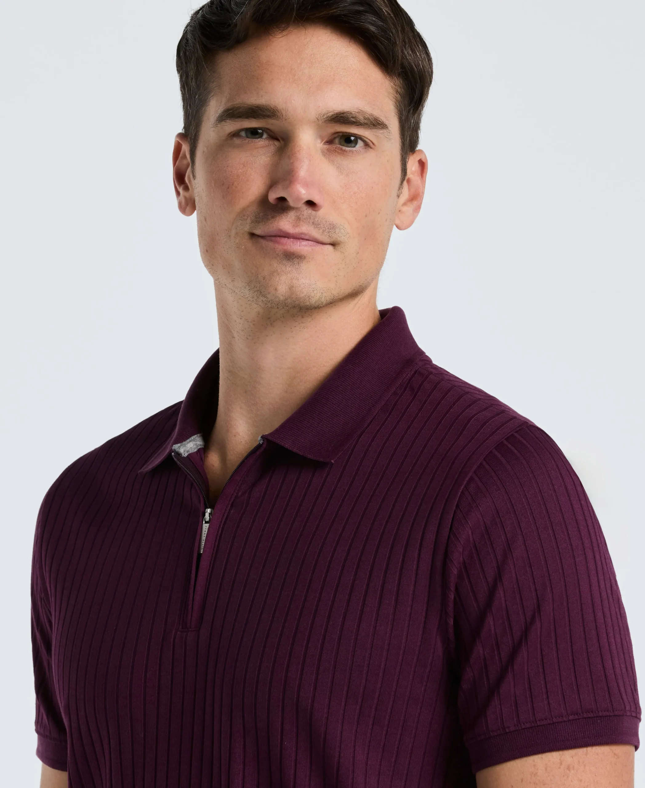 NEW! Ribbed Quarter Zip Polo