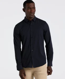 NEW! Slim Fit Ribbed Solid Total Stretch Shirt