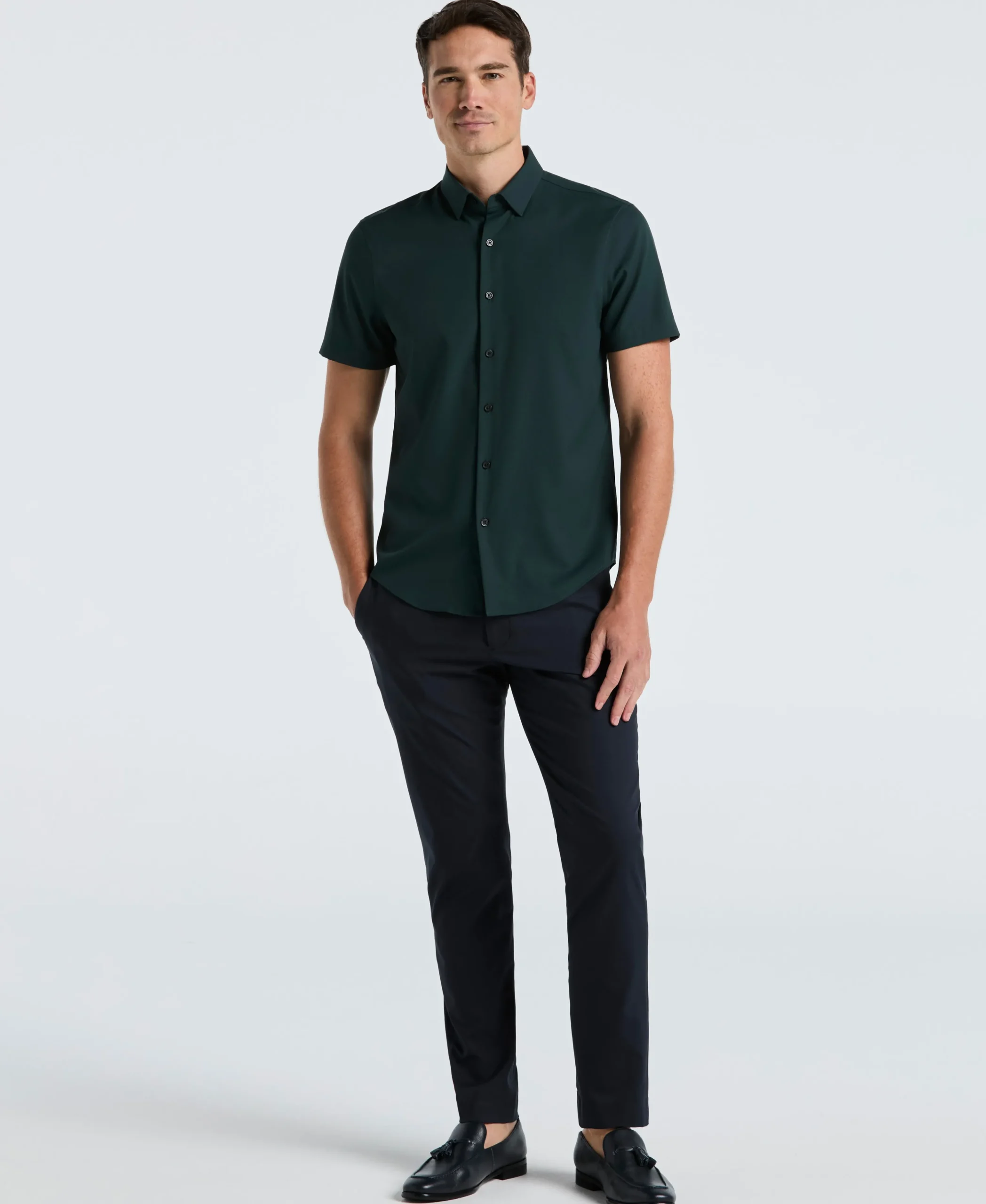 NEW! Slim Fit Total Stretch Solid Shirt