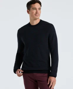 NEW! Space Dye Texture Crew Neck Sweater