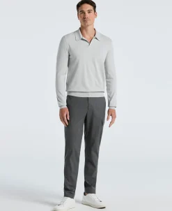 NEW! Tech Knit Open Collar Sweater Polo Long Sleeve