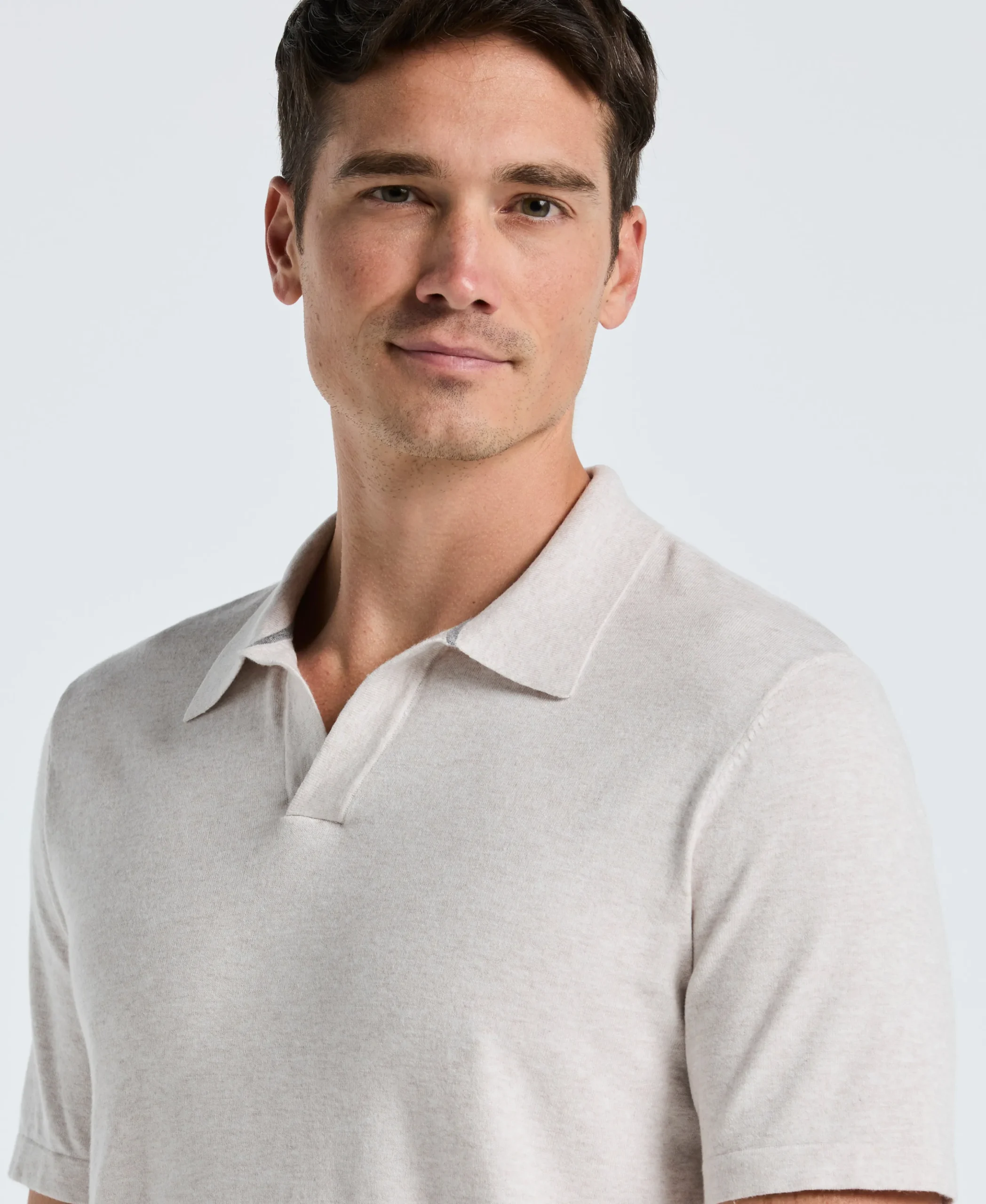 NEW! Tech Knit Open Collar Sweater Polo