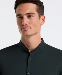 NEW! Untucked Total Stretch Slim Fit Banded Collar Shirt - Green