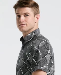 Poplin Linework Grid Print Shirt