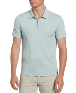 Quarter Zip Ribbed Polo