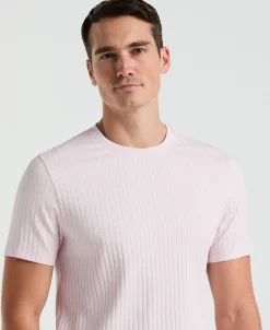Rib Knit Crew Neck Tee