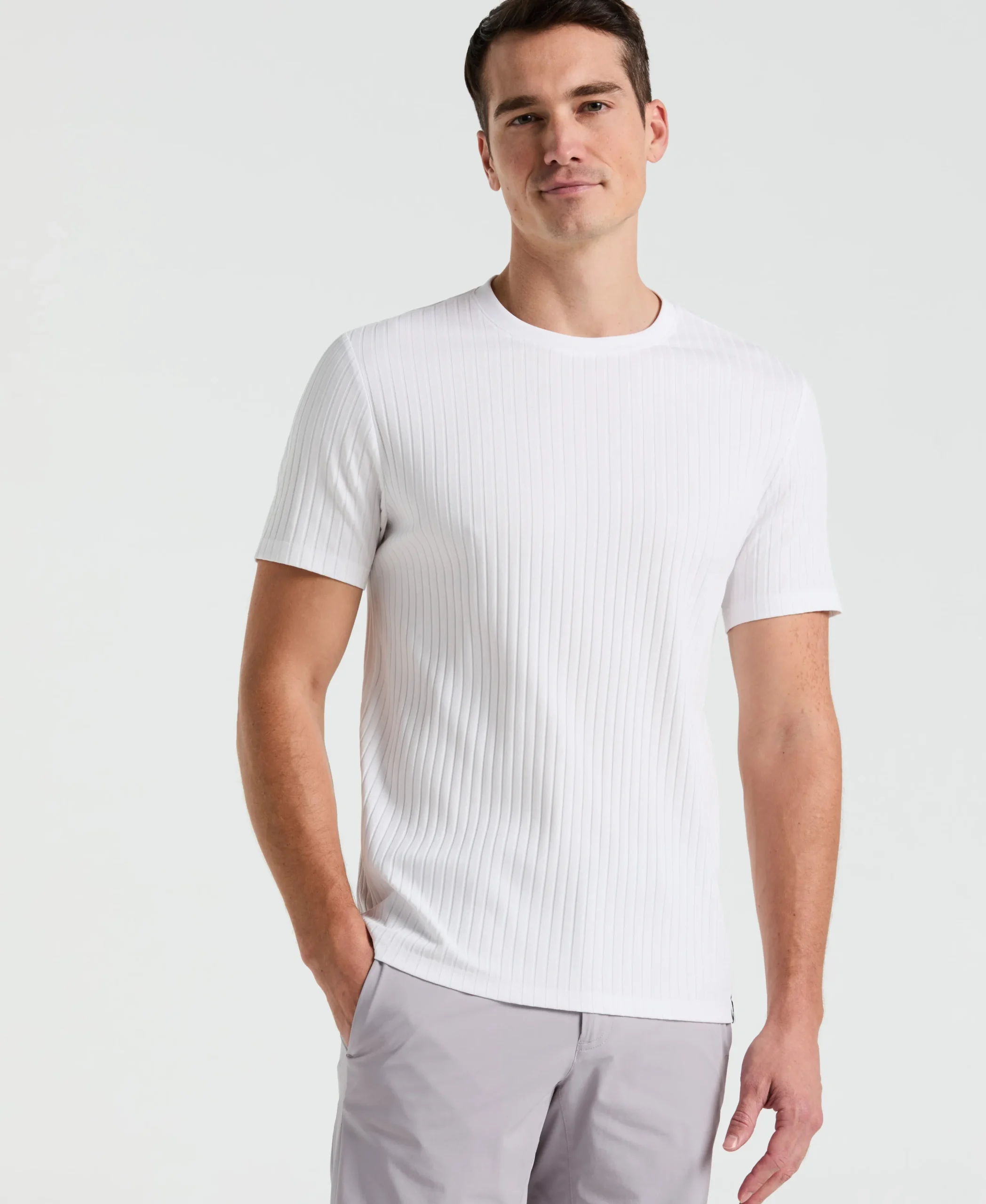 Ribbed Crew Neck Tee