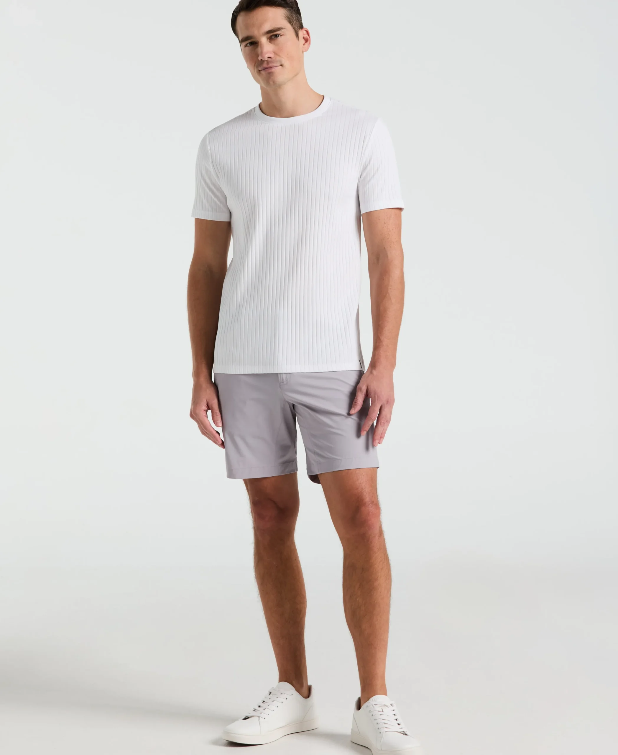 Ribbed Crew Neck Tee