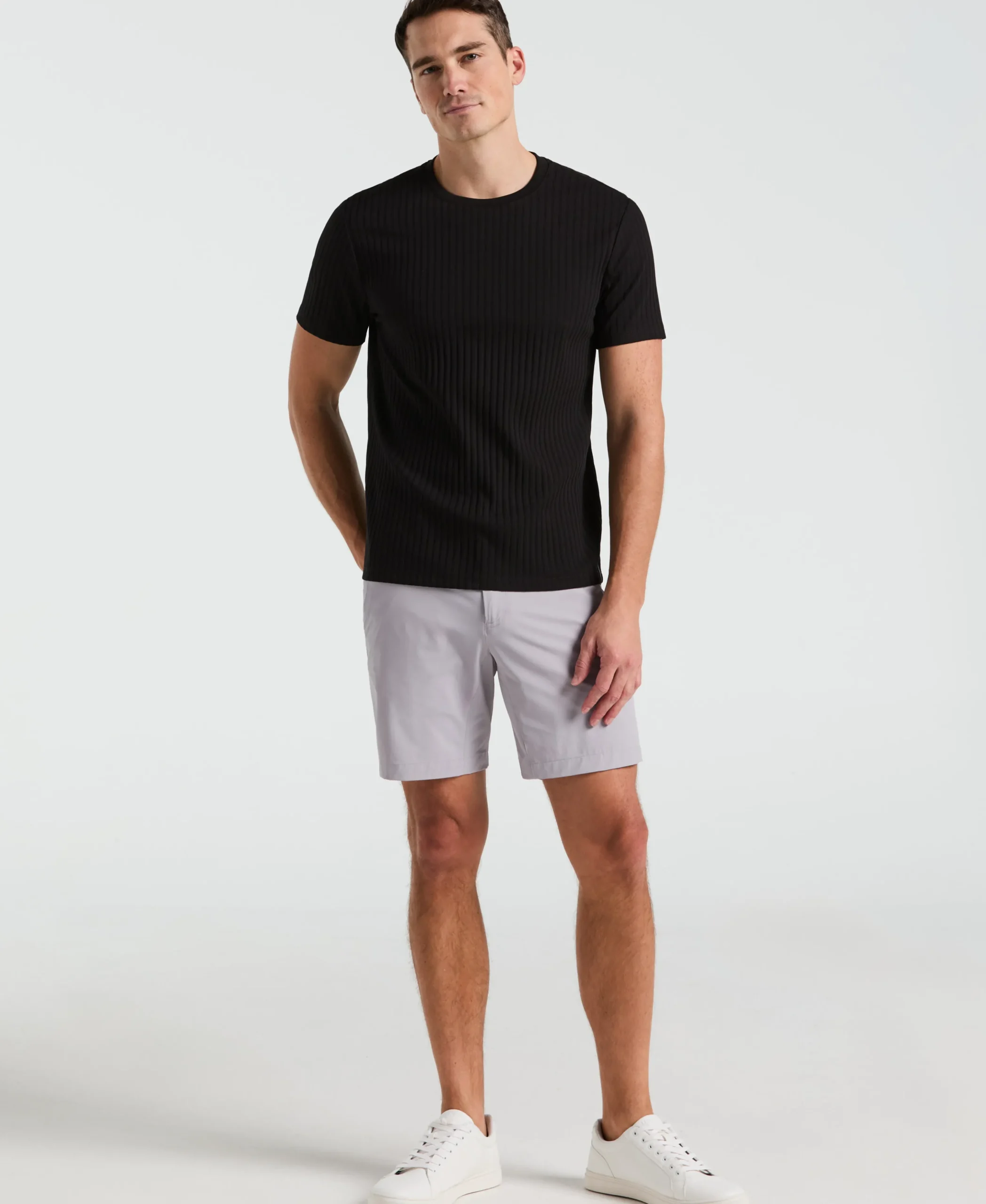 Ribbed Crew Neck Tee