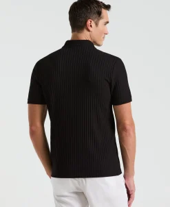 Ribbed Quarter Zip Polo