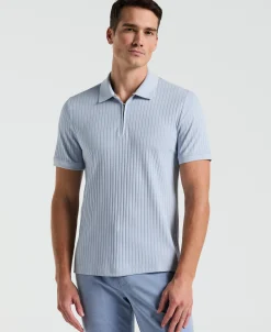 Ribbed Quarter Zip Polo