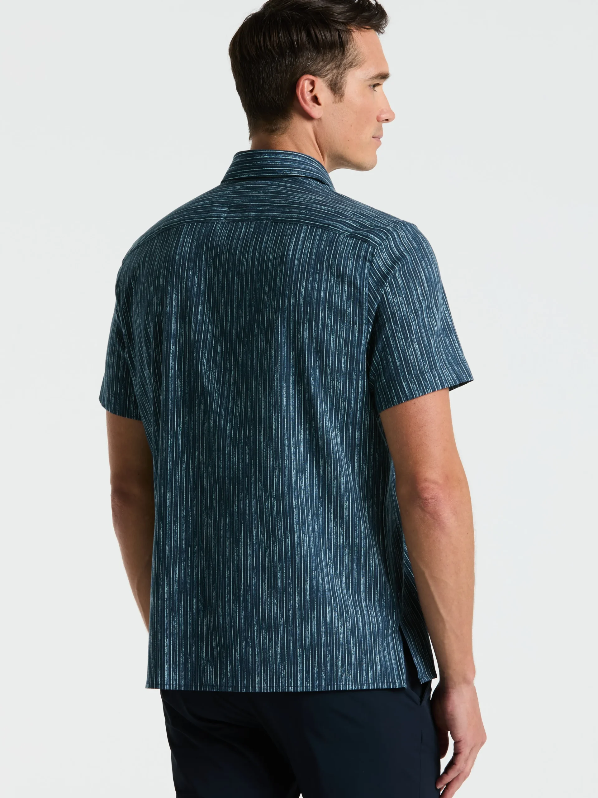 Short Sleeve Button Down Striped Shirt