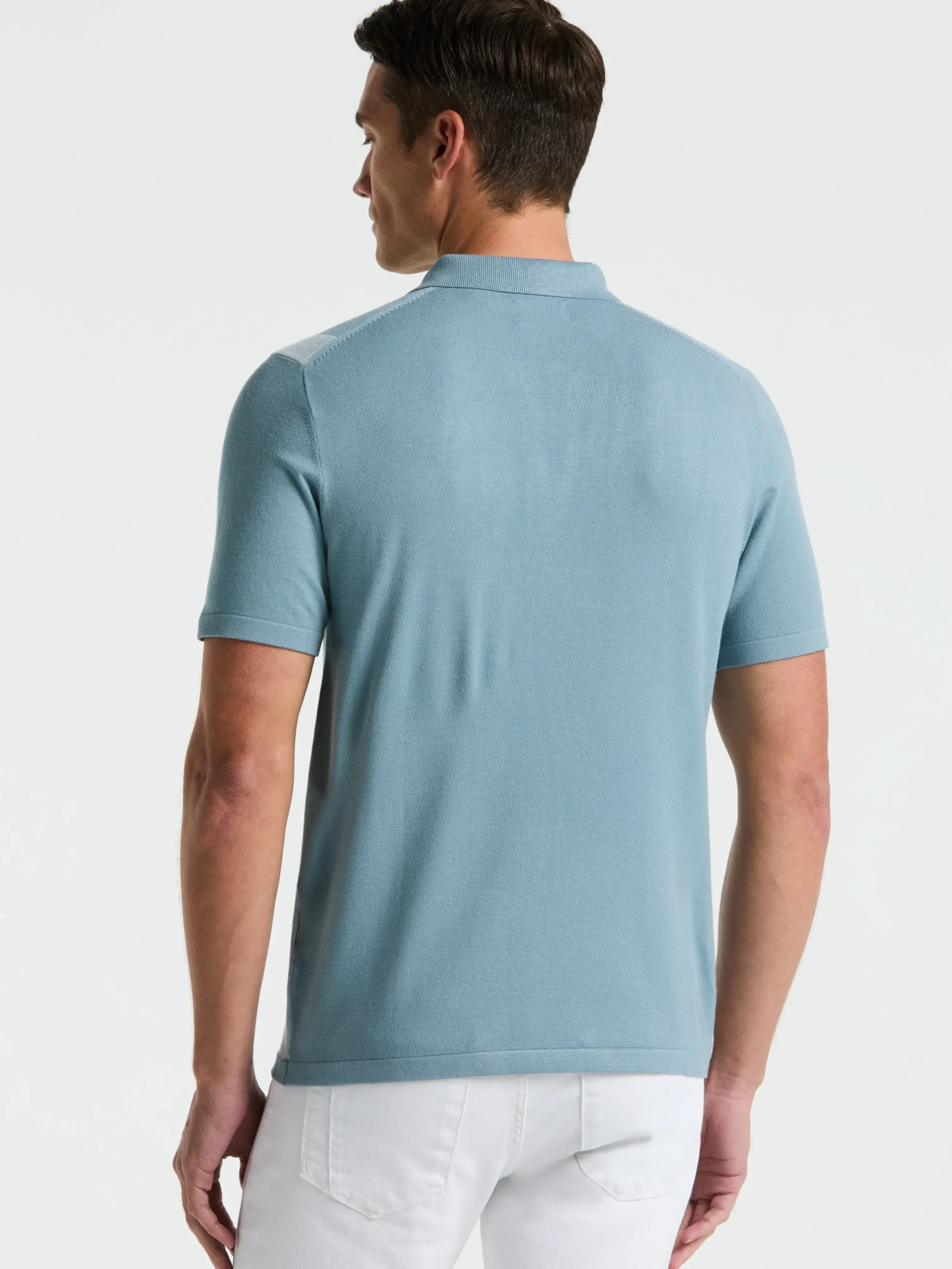 Short Sleeve Tech Stretch Zip Polo