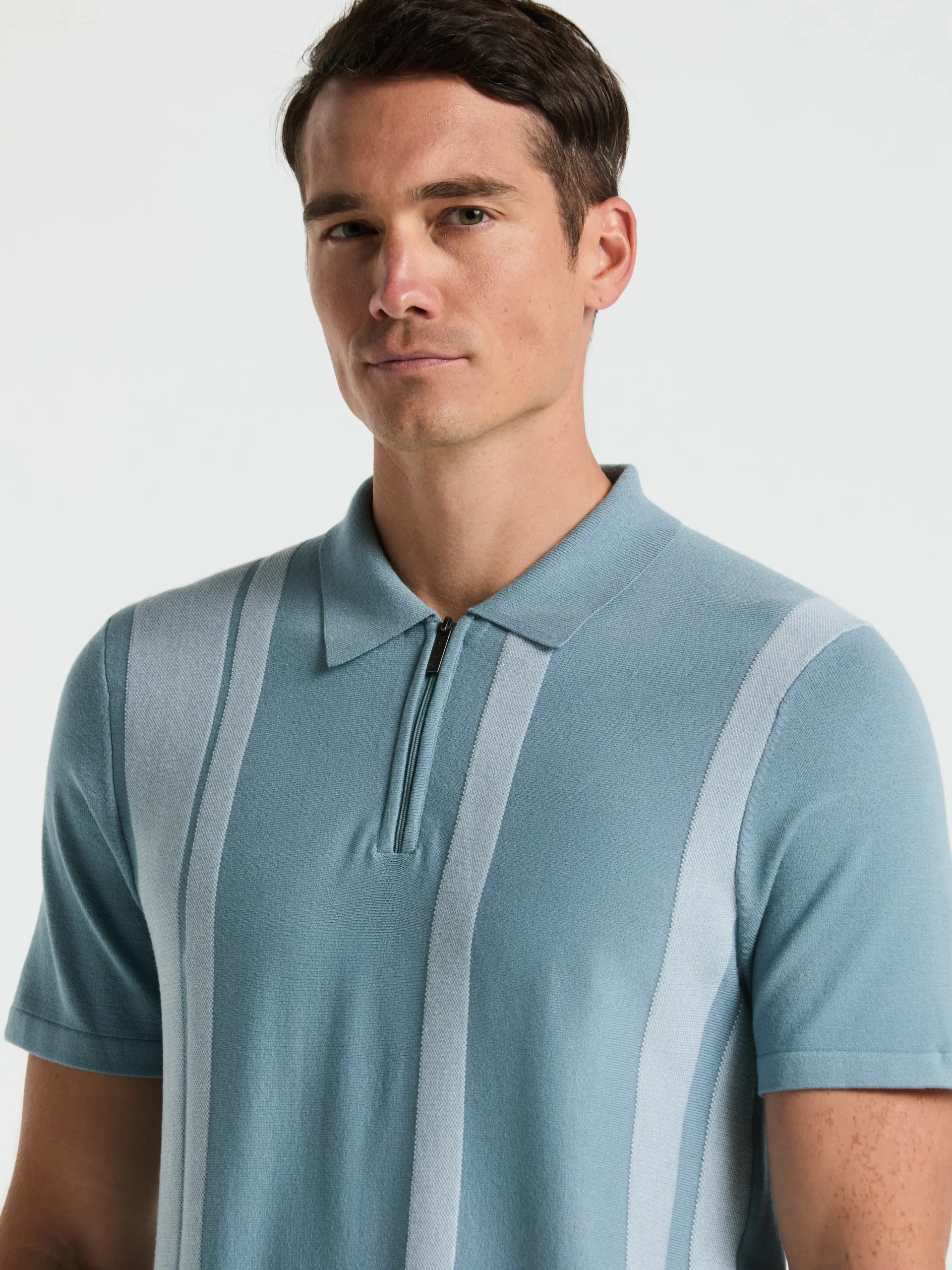 Short Sleeve Tech Stretch Zip Polo