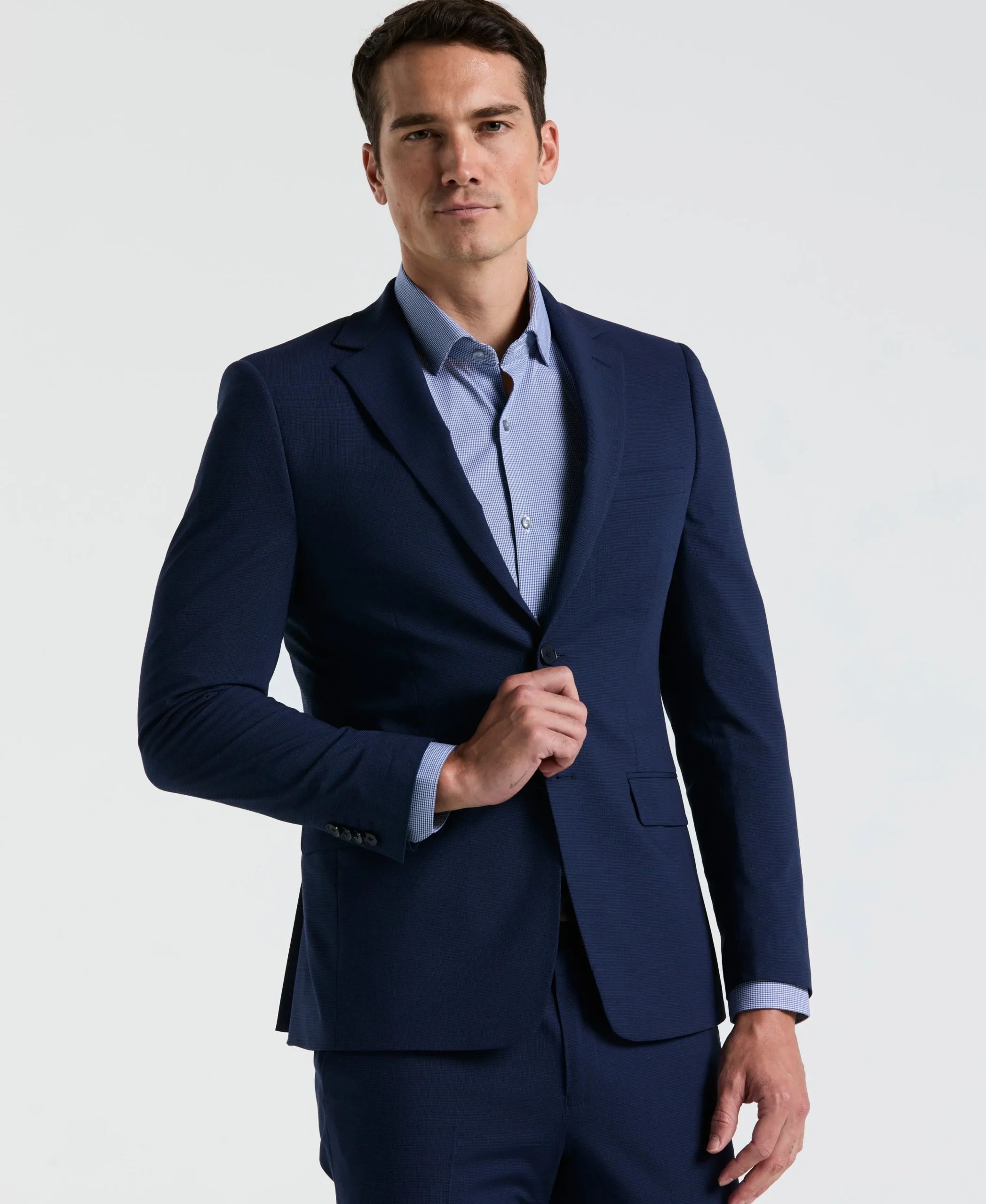 Skinny Fit Mini Houndstooth Suit Jacket
