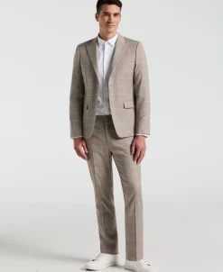 Skinny Fit Windowpane Pattern Suit Pant