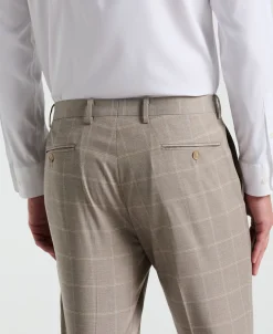 Skinny Fit Windowpane Pattern Suit Pant